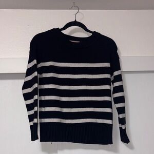 Black and White Striped Women's Sweater
